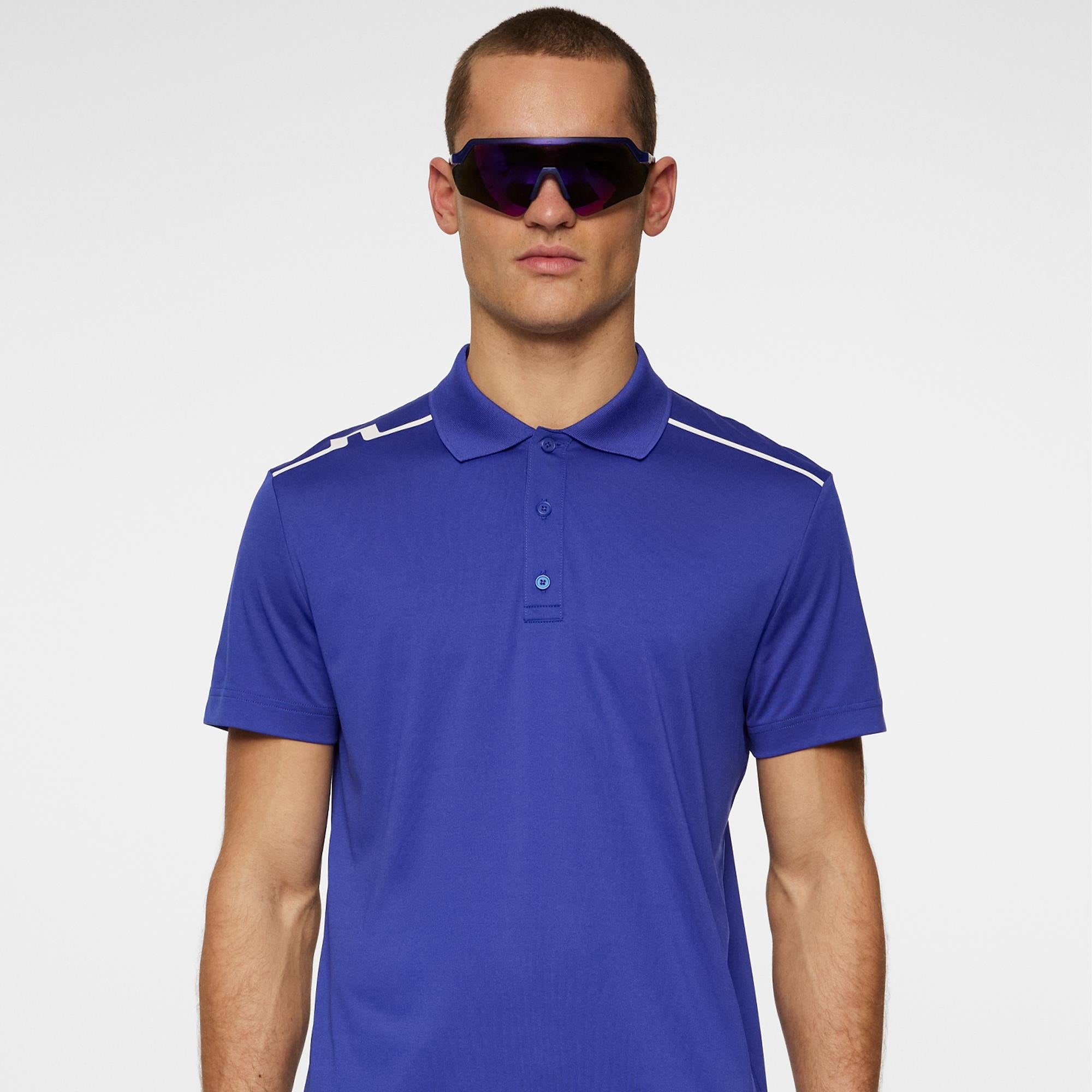 J Lindeberg Lionel Mens Golf Polo Shirt Clematis Blue